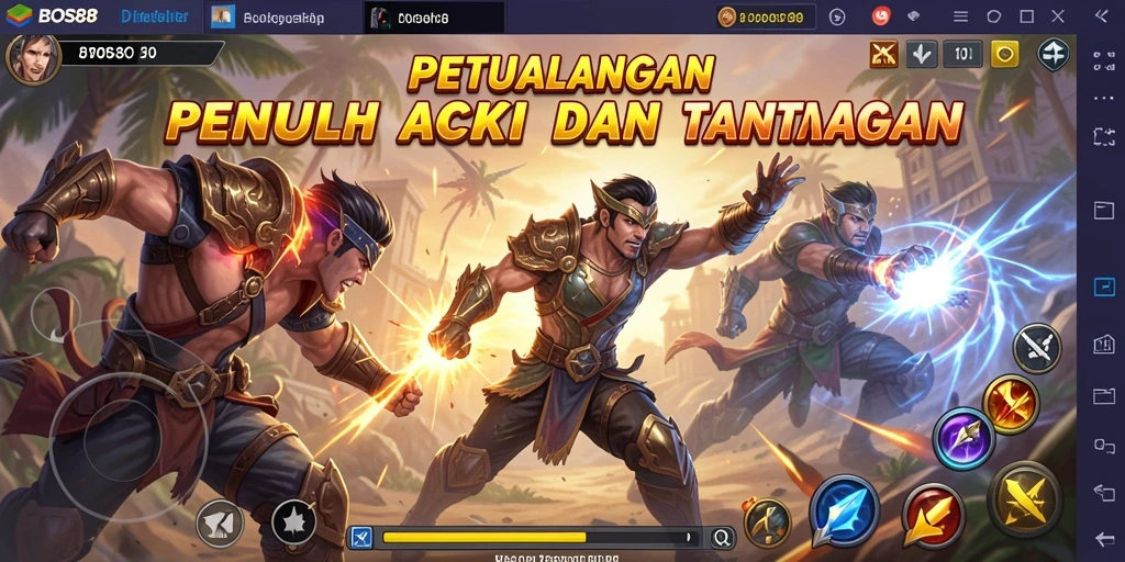 Tampilan seru permainan Action di BOS88 dengan karakter beraksi.