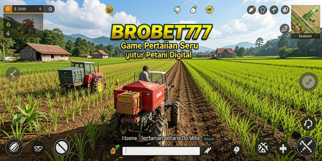 Screenshot gameplay BROBET77 yang menunjukkan kebun yang indah dan subur.