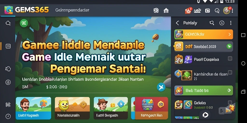 Tampilan gameplay GEMS365 menampilkan pengumpulan permata dengan strategi yang menyenangkan.