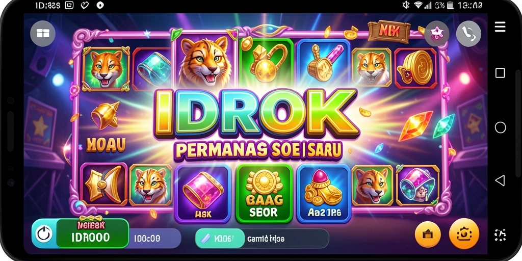 Screenshot gameplay IDROK menunjukkan keseruan permainan Slot yang menawan.