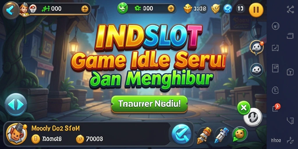 Tampilan gameplay INDSLOT yang ceria dan interaktif.