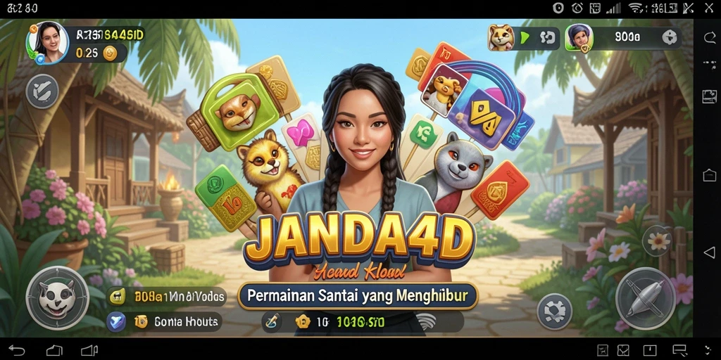 Tampilan gameplay menarik dalam JANDA4D, penuh warna dan interaksi.