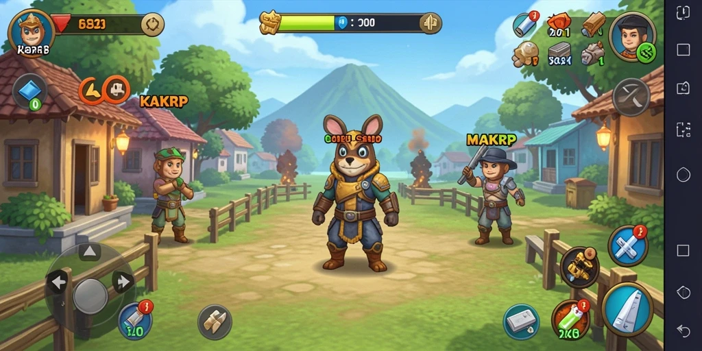 Tampilan gameplay utama KAKRP yang menarik dan menghibur.