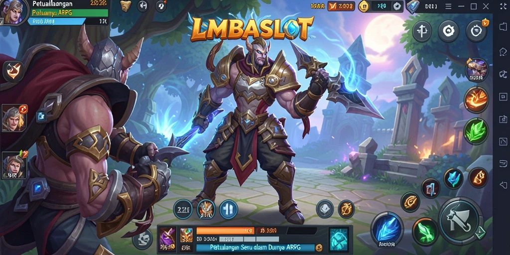 Tampilan gameplay seru LMBASLOT dengan aksi pertarungan ARPG.