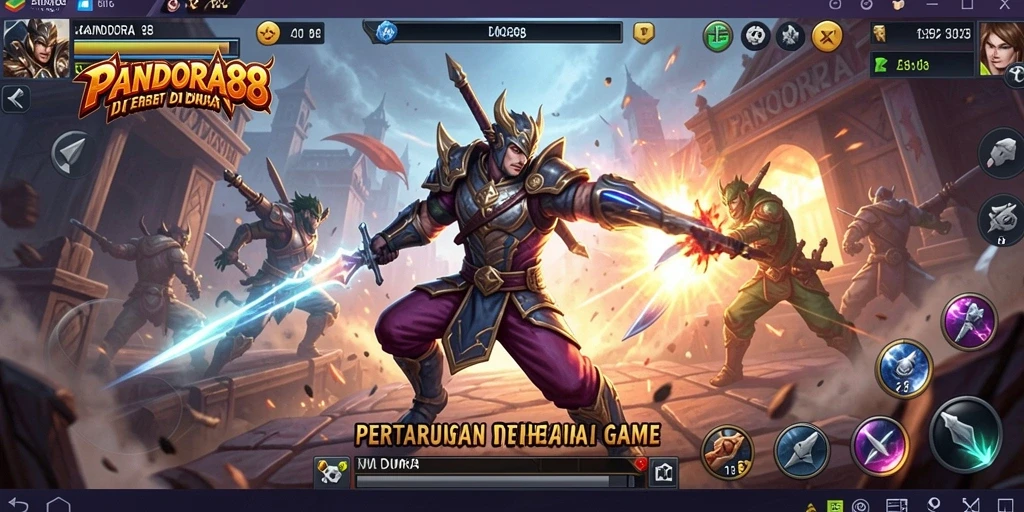 Tangkapan layar menunjukkan aksi pertarungan mendebarkan di PANDORA88.