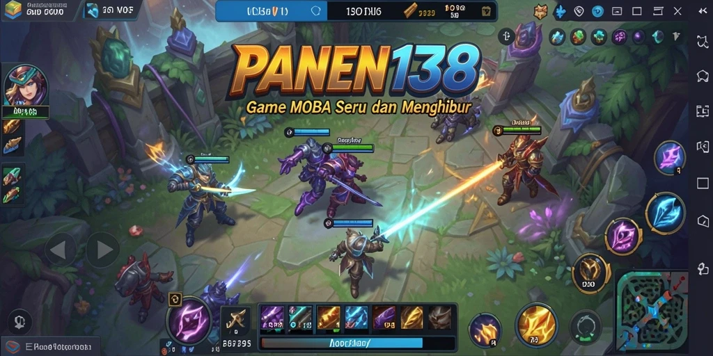 Screenshot gameplay <strong>PANEN138</strong> yang menampilkan pertarungan intens di arena MOBA.