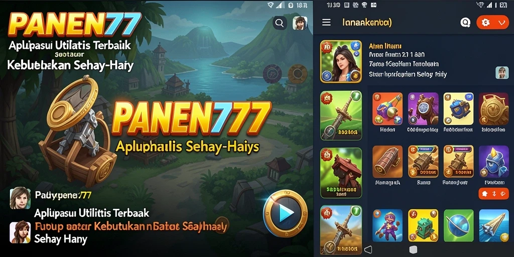 Tampilan antarmuka pengguna aplikasi PANEN77 yang intuitif dan menarik.