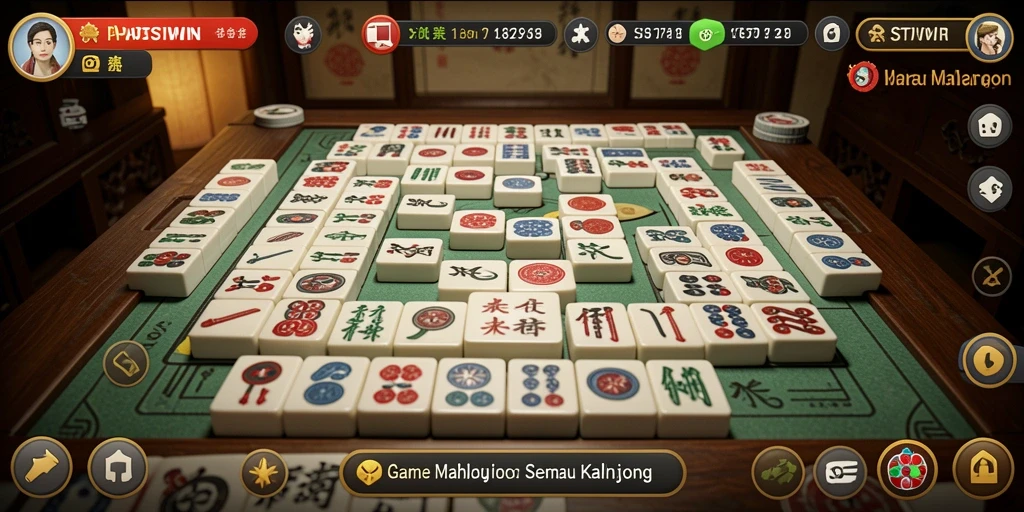 Tampilan gameplay seru PASTIWIN dengan grafis Mahjong menarik.
