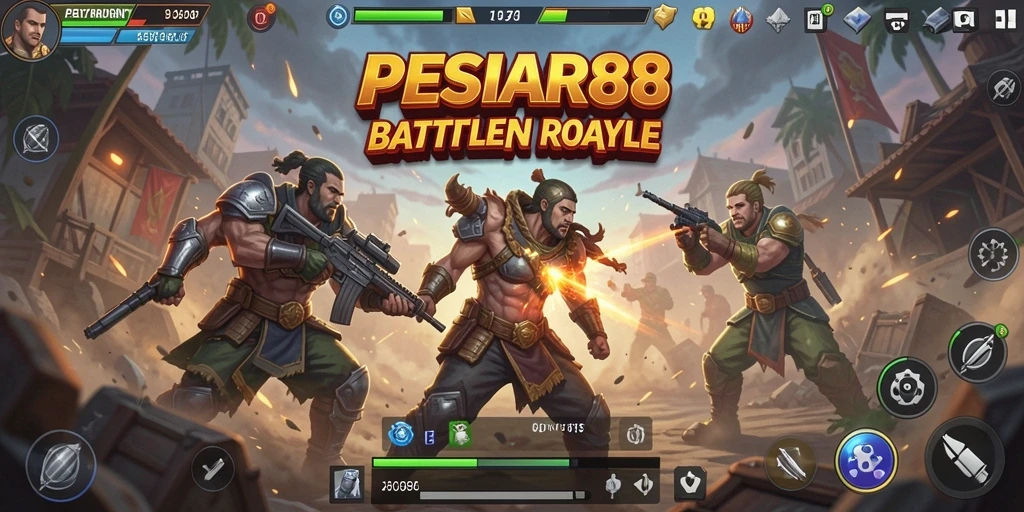 Tampilan gameplay PESIAR88 yang seru dalam arena Battle Royale.