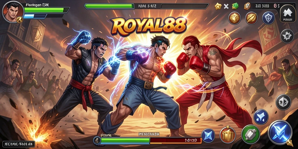 Tangkapan layar gameplay <strong>ROYAL88</strong> menampilkan pertarungan epik dan grafis menawan.