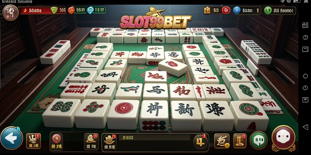 Tampilan menarik dari gameplay Mahjong di SLOT99BET.