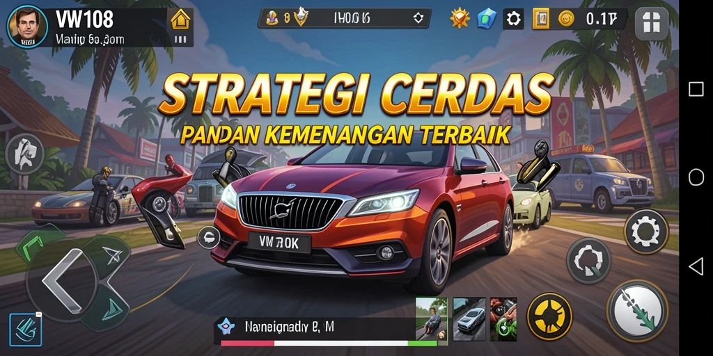Tampilan unik dari gameplay strategis di VW108.