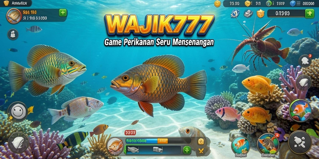 Tampilan gameplay menarik di WAJIK777 dengan ikan yang beragam.